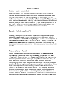 An&aacute;lisis comparativo de materiales para colector solar