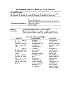 Impacto del ejercicio f&iacute;sico en el ser humano