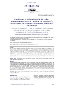 Gu&iacute;a PMBOK, Certificaci&oacute;n PMP y Gesti&oacute;n de Proyectos: Revisi&oacute;n Sistem&aacute;tica