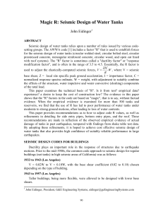 Seismic Design of Water Tanks: The "Magic R" Factor Analysis