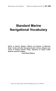Standard Marine Navigational Vocabulary - Merchant Shipping Notice M. 1252