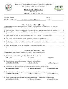 Evaluación de Biología - II Parcial - Décimo Grado