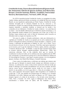 Crist&oacute;bal de Acu&ntilde;a: Nuevo Descubrimiento del Amazonas - Rese&ntilde;a