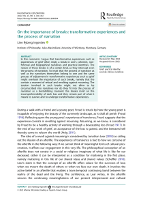 Grief & Transformative Experiences: The Role of Breaks in Narration