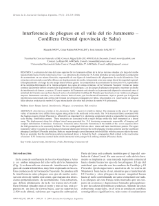 Interferencia de pliegues en el valle del r&iacute;o Juramento &ndash; Cordillera Oriental