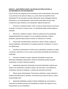 Elevar la Autoestima en Estudiantes: Estrategias Escolares