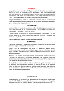 Ramas de la Biolog&iacute;a: Gen&eacute;tica, Sistem&aacute;tica, Embriolog&iacute;a y m&aacute;s