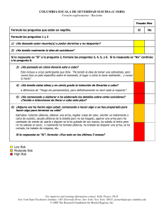 Escala de Severidad Suicida Columbia (C-SSRS) - Evaluaci&oacute;n de Riesgo