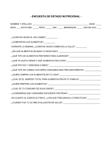 Encuesta de Estado Nutricional: H&aacute;bitos Alimenticios y Salud