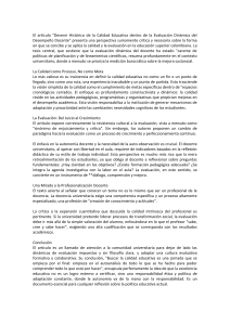Calidad Educativa y Evaluaci&oacute;n Docente: Una Perspectiva Cr&iacute;tica