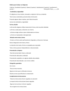 Rúbrica para Evaluar Caligramas: Creatividad, Diseño y Ortografía