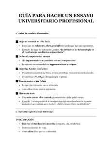 Gu&iacute;a para Hacer un Ensayo Universitario Profesional: Estructura y Citas