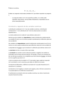 Correlaci&oacute;n y Regresi&oacute;n: Variables Num&eacute;ricas