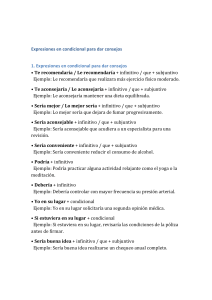 Consejos formales y  o hipotéticos