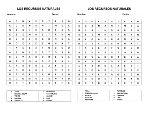 Recursos Naturales: Sopa de Letras Educativa