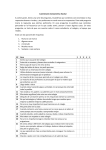 Cuestionario Compromiso Escolar: Evaluaci&oacute;n Estudiantil