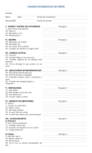 Frases Incompletas de Ni&ntilde;os: Test Psicol&oacute;gico y Reporte de Resultados
