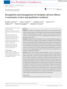 Clozapine Adverse Effects: Recognition & Management | Systematic Review