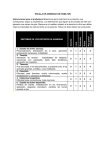 Escala de Ansiedad de Hamilton: Evaluaci&oacute;n Psicol&oacute;gica