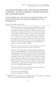 Nuevo Modelo de Justicia Laboral: Retos para el Poder Judicial Federal