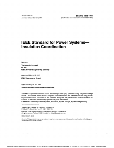 IEEE Std 1313-1993: Power Systems Insulation Coordination Standard