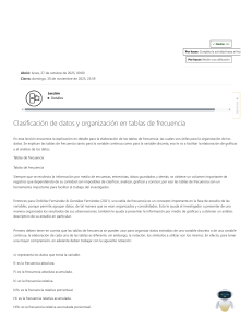 Tablas de Frecuencia: Clasificación y Organización de Datos