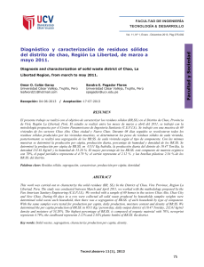 Diagn&oacute;stico y Caracterizaci&oacute;n de Residuos S&oacute;lidos en Chao, La Libertad