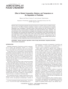 Biobed Composition, Moisture, Temperature: Pesticide Degradation Study