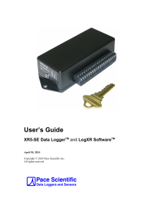 XR5-SE Data Logger & LogXR Software User's Guide - Pace Scientific