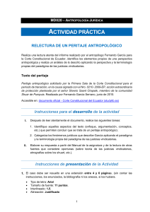 Actividad Pr&aacute;ctica: Peritaje Antropol&oacute;gico y Justicias Vindicatorias