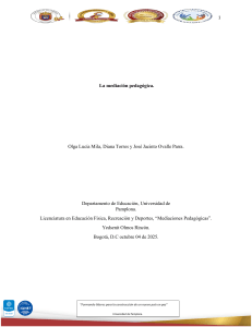 Mediaci&oacute;n Pedag&oacute;gica: Conceptualizaci&oacute;n, Teor&iacute;as y Feuerstein (MCE)