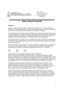 Gu&iacute;a de Ejercicios: Estructura de Capital, Valoraci&oacute;n y Dividendos - U. Chile