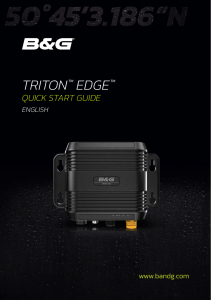 Triton Edge Quick Start Guide | B&G Marine Electronics Setup