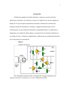 An&aacute;lisis de Cargador de Bater&iacute;a 12V con Apagado Autom&aacute;tico y Limitador de Corriente