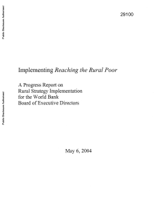 World Bank Rural Strategy Implementation Progress Report