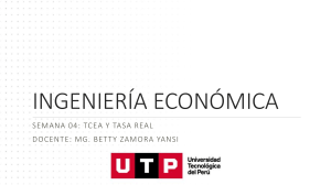 Tasa Real y TCEA en Ingenier&iacute;a Econ&oacute;mica: Conceptos y Aplicaciones