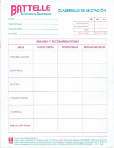 Battelle Inventario de Desarrollo: Cuadernillo de Anotaci&oacute;n