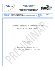 Estudio de Pararrayos Cargill M&eacute;xico: Memoria T&eacute;cnica y Descriptiva
