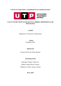 Portafolio Final: Diagn&oacute;stico Vocacional y Educacional