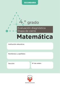 Evaluaci&oacute;n Diagn&oacute;stica Matem&aacute;tica 4to Grado Secundaria - Cierre