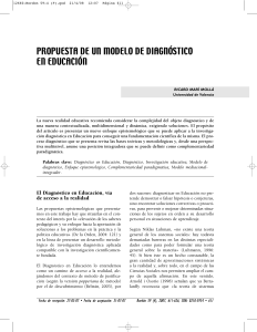 Modelo de Diagn&oacute;stico en Educaci&oacute;n: Enfoque Epistemol&oacute;gico Integrador