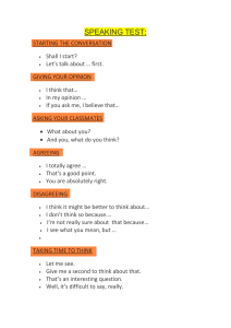 Speaking Test Guide: Phrases & Expressions