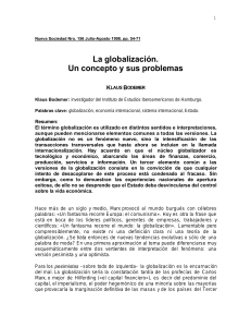 La globalizaci&oacute;n: Un concepto y sus problemas