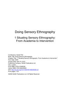 Sensory Ethnography: From Academia to Intervention