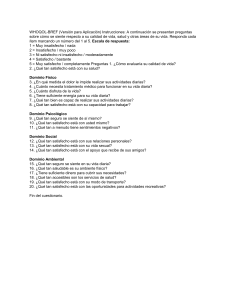 WHOQOL-BREF Quality of Life: Questionnaire in Spanish