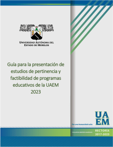Gu&iacute;a UAEM 2023: Pertinencia y Factibilidad de Programas Educativos