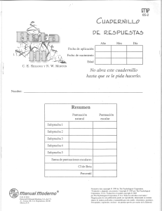 Cuadernillo de Respuestas Beta III: Evaluaci&oacute;n Cognitiva y Psicom&eacute;trica