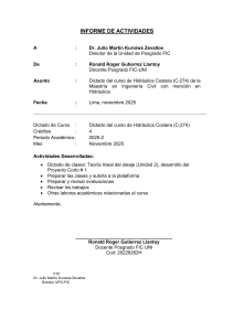 Informe de Actividades: Hidráulica Costera y Proyectos de Investigación