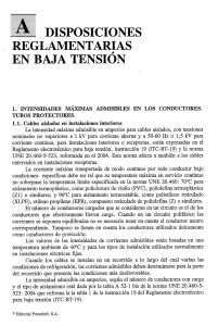 Reglamento Baja Tensi&oacute;n: Intensidades M&aacute;ximas Admisibles