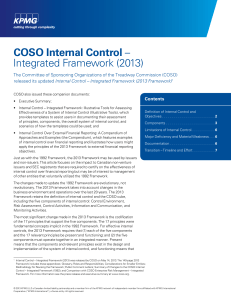 COSO Internal Control &ndash; Integrated Framework (2013) Overview by KPMG